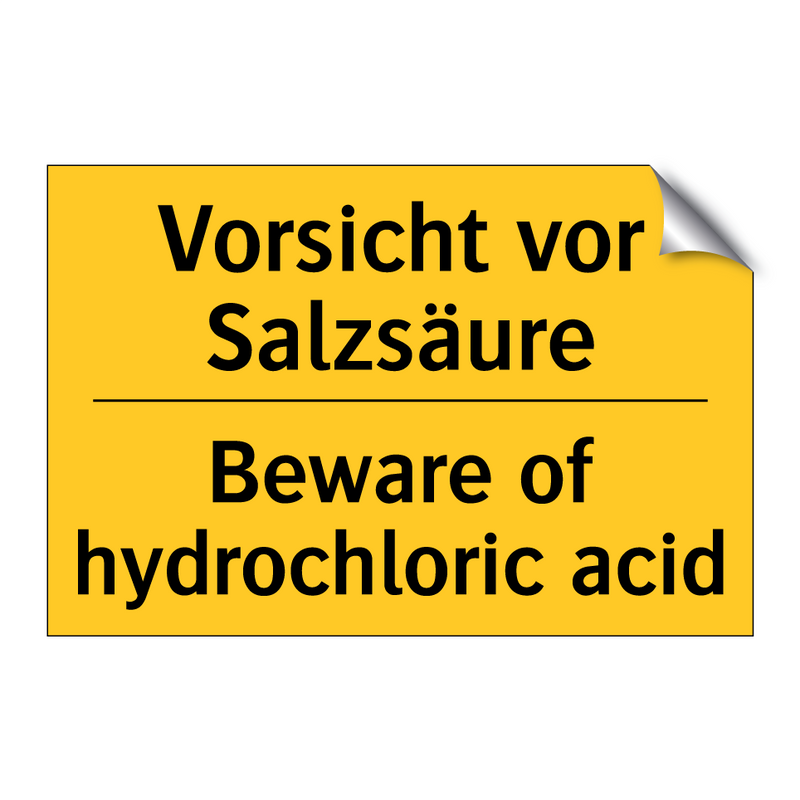 Vorsicht vor Salzsäure - Beware of hydrochloric acid