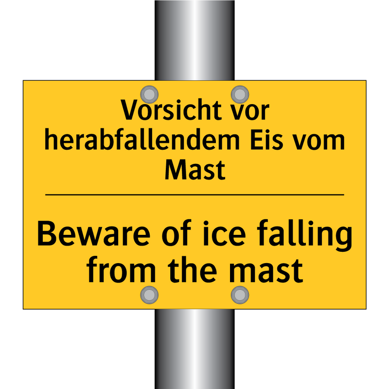 Vorsicht vor herabfallendem Eis /.../ - Beware of ice falling from the /.../