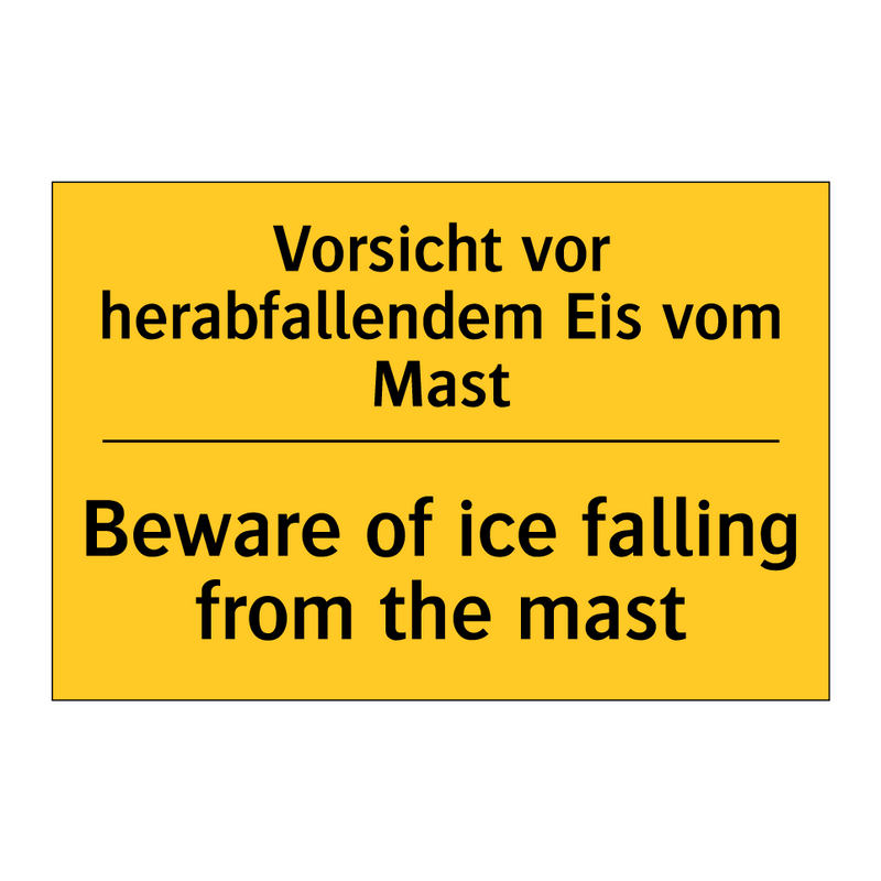 Vorsicht vor herabfallendem Eis /.../ - Beware of ice falling from the /.../