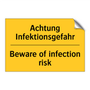 Achtung Infektionsgefahr - Beware of infection risk