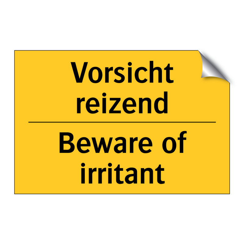 Vorsicht reizend - Beware of irritant