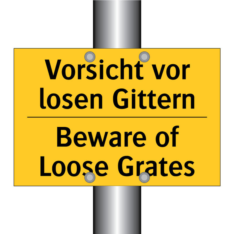 Vorsicht vor losen Gittern - Beware of Loose Grates