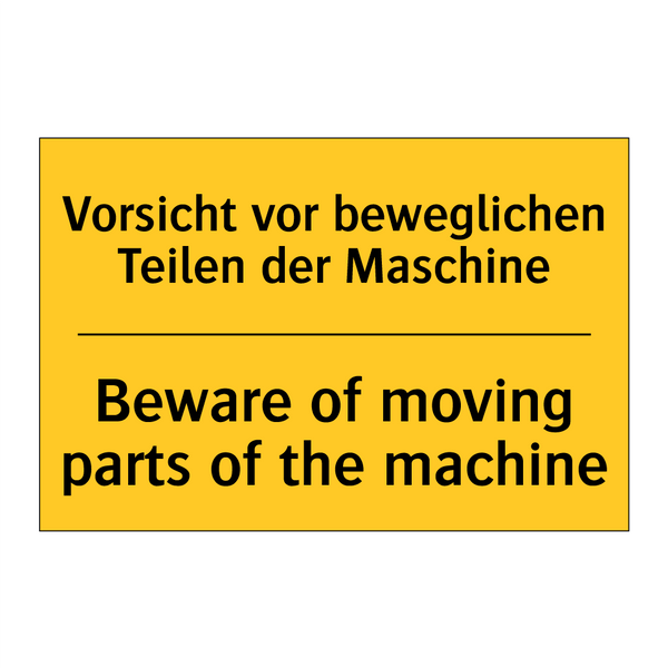 Vorsicht vor beweglichen Teilen /.../ - Beware of moving parts of the /.../