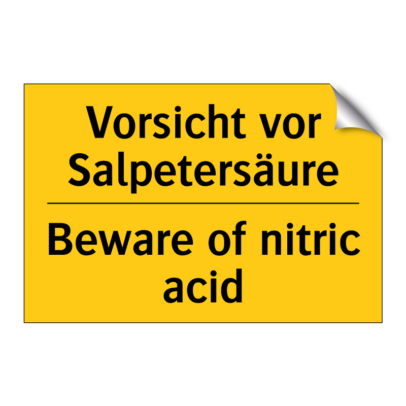 Vorsicht vor Salpetersäure - Beware of nitric acid