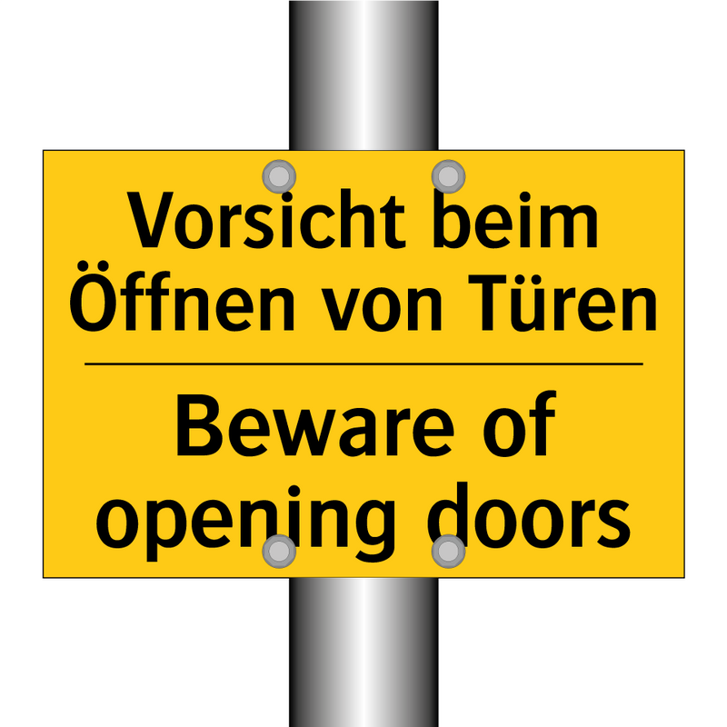 Vorsicht beim Öffnen von Türen - Beware of opening doors