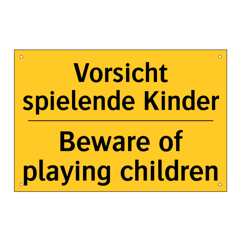 Vorsicht spielende Kinder - Beware of playing children