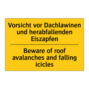 Vorsicht vor Dachlawinen und herabfallenden /.../ - Beware of roof avalanches and /.../