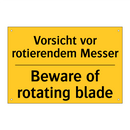 Vorsicht vor rotierendem Messer/.../ - Beware of rotating blade