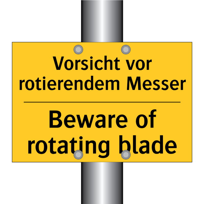 Vorsicht vor rotierendem Messer/.../ - Beware of rotating blade