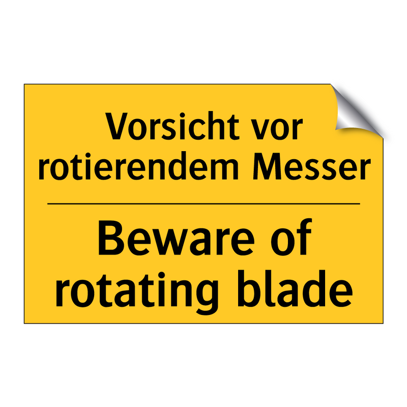 Vorsicht vor rotierendem Messer/.../ - Beware of rotating blade