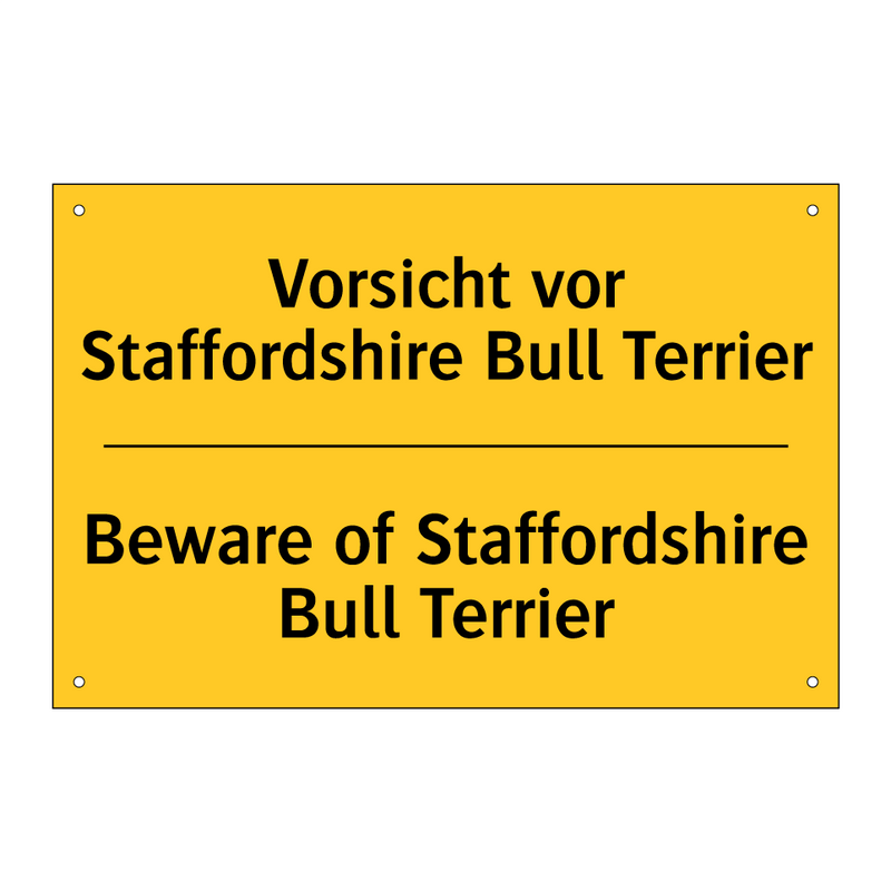 Vorsicht vor Staffordshire Bull /.../ - Beware of Staffordshire Bull Terrier/.../