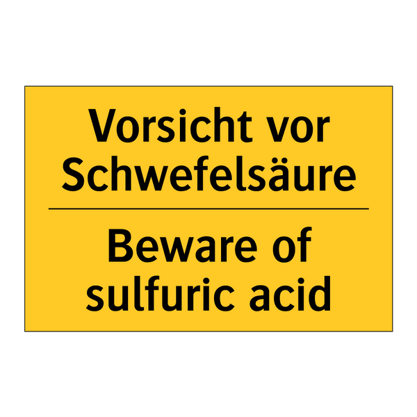 Vorsicht vor Schwefelsäure - Beware of sulfuric acid