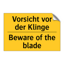 Vorsicht vor der Klinge - Beware of the blade