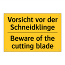 Vorsicht vor der Schneidklinge - Beware of the cutting blade