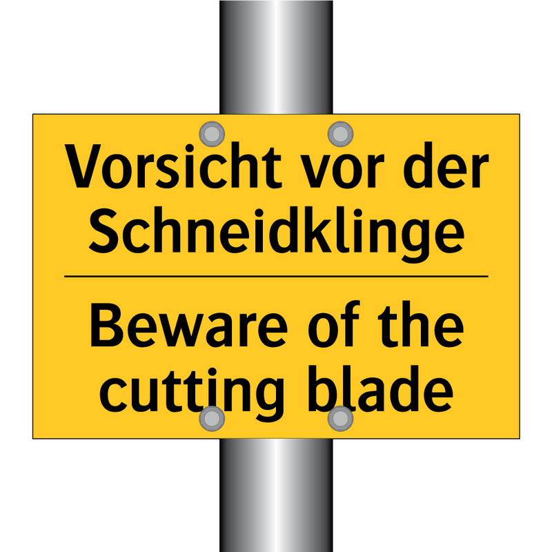 Vorsicht vor der Schneidklinge - Beware of the cutting blade