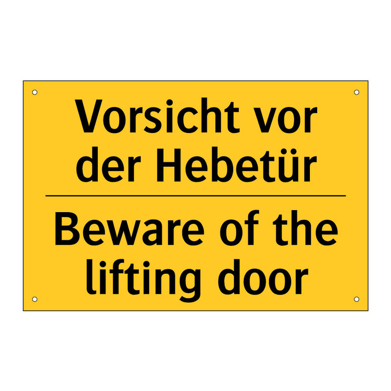 Vorsicht vor der Hebetür - Beware of the lifting door