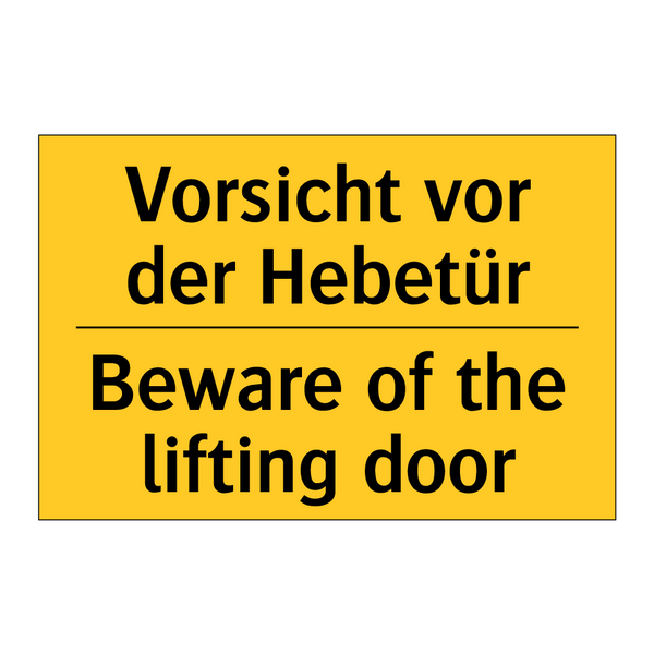 Vorsicht vor der Hebetür - Beware of the lifting door