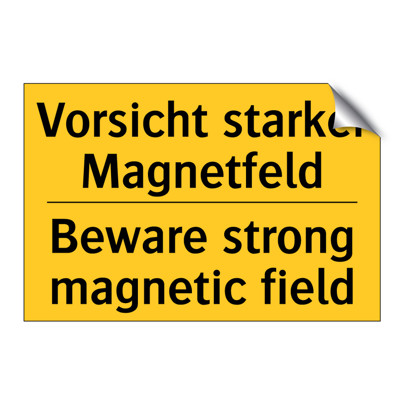 Vorsicht starker Magnetfeld - Beware strong magnetic field