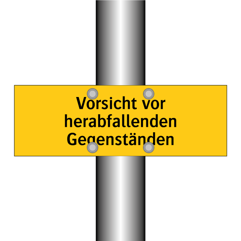 Vorsicht vor herabfallenden Gegenständen