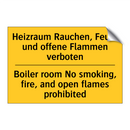 Heizraum Rauchen, Feuer und offene /.../ - Boiler room No smoking, fire, /.../