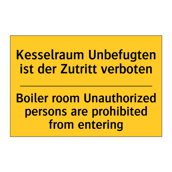 Kesselraum Unbefugten ist der /.../ - Boiler room Unauthorized persons /.../