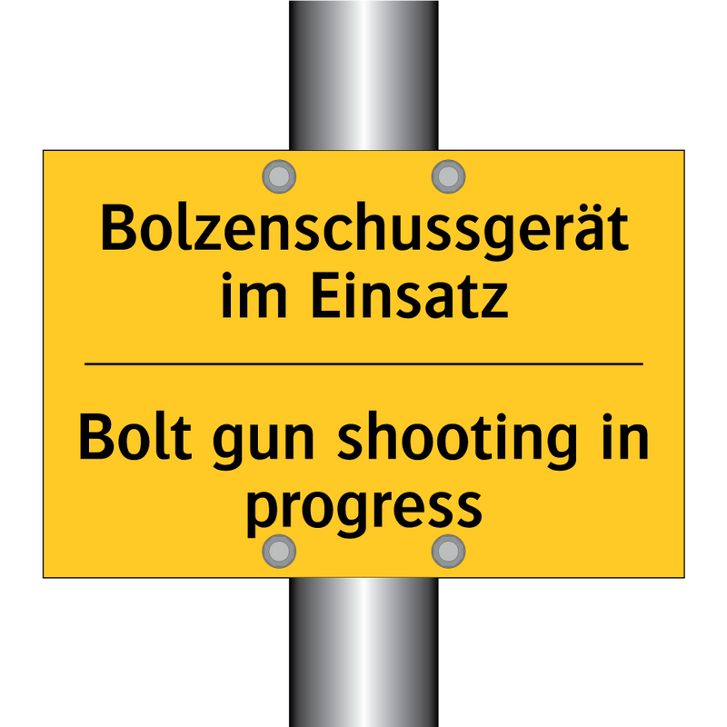 Bolzenschussgerät im Einsatz - Bolt gun shooting in progress