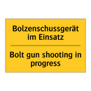 Bolzenschussgerät im Einsatz - Bolt gun shooting in progress