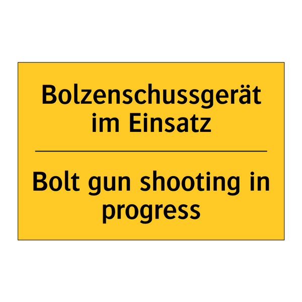 Bolzenschussgerät im Einsatz - Bolt gun shooting in progress