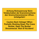 Achtung Rückspannung! Beim Teilabschalten /.../ - Caution Back Voltage! When Partially /.../