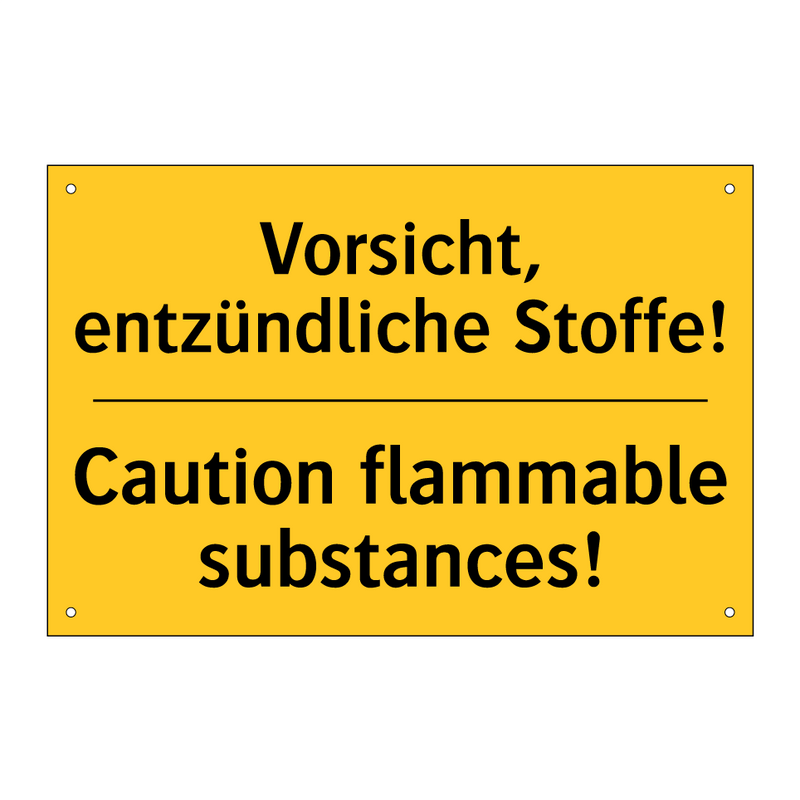 Vorsicht, entzündliche Stoffe! - Caution flammable substances!