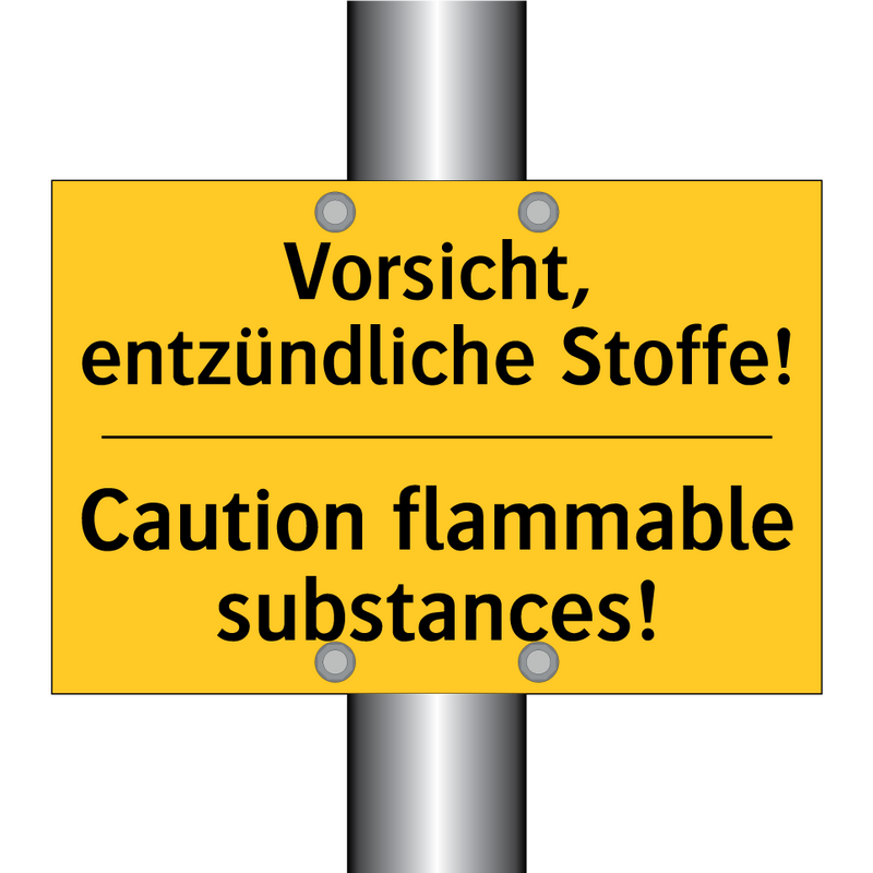 Vorsicht, entzündliche Stoffe! - Caution flammable substances!
