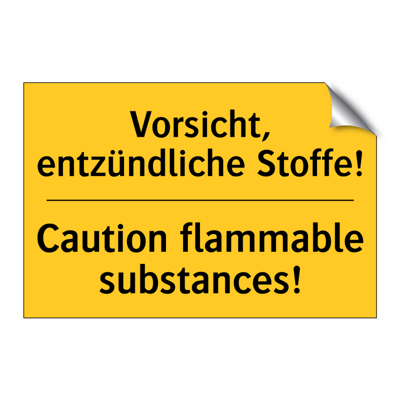Vorsicht, entzündliche Stoffe! - Caution flammable substances!