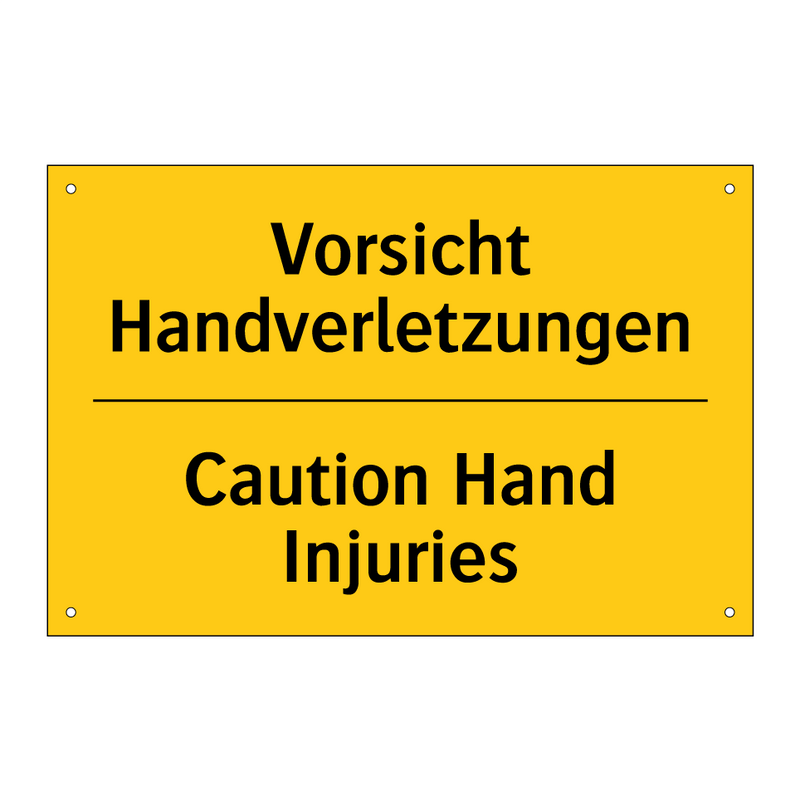 Vorsicht Handverletzungen - Caution Hand Injuries