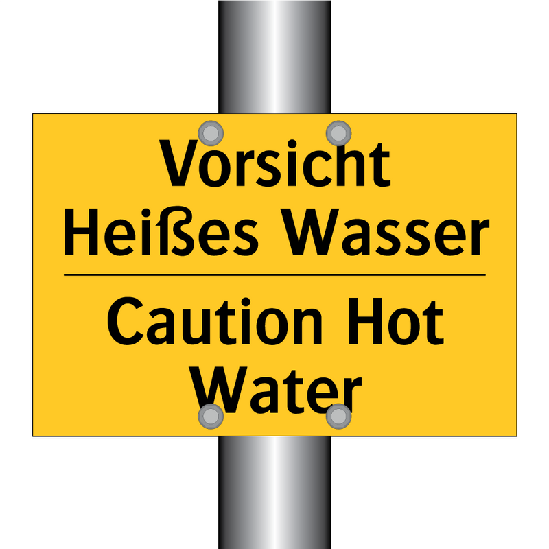 Vorsicht Heißes Wasser - Caution Hot Water