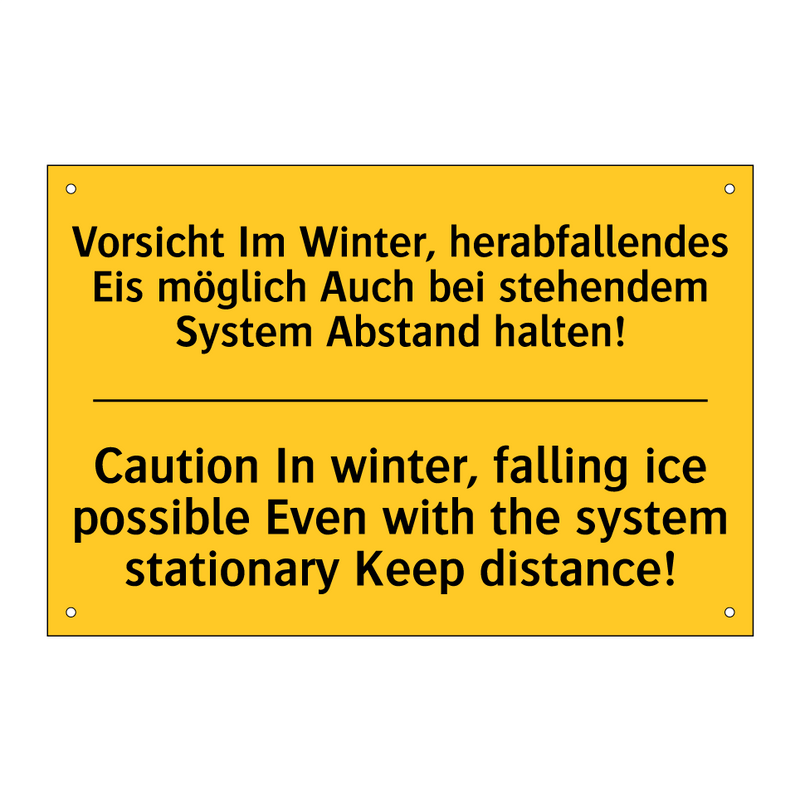 Vorsicht Im Winter, herabfallendes /.../ - Caution In winter, falling ice /.../