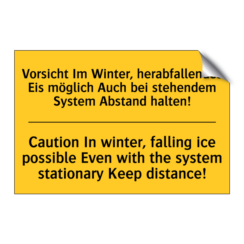 Vorsicht Im Winter, herabfallendes /.../ - Caution In winter, falling ice /.../