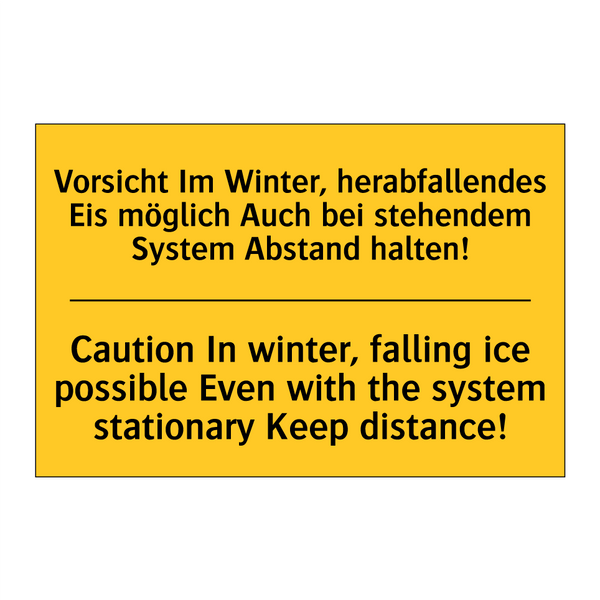 Vorsicht Im Winter, herabfallendes /.../ - Caution In winter, falling ice /.../