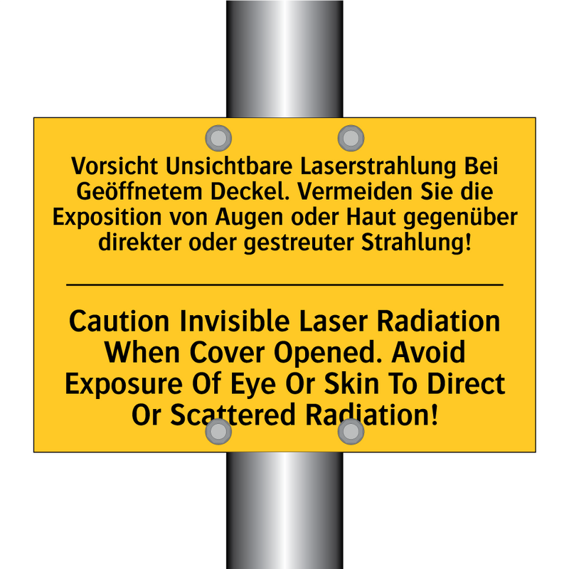 Vorsicht Unsichtbare Laserstrahlung /.../ - Caution Invisible Laser Radiation /.../