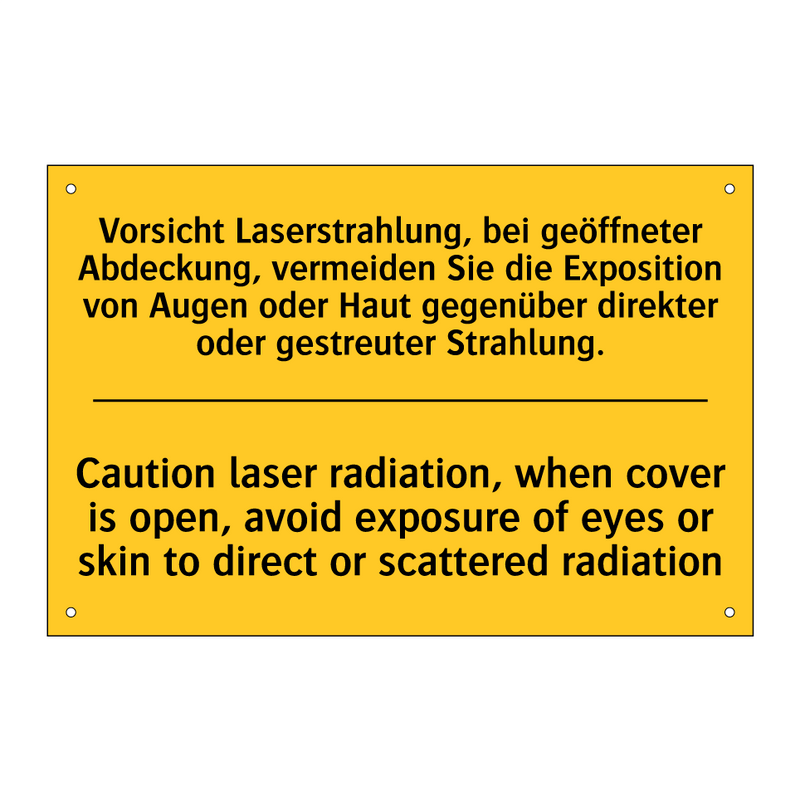 Vorsicht Laserstrahlung, bei geöffneter /.../ - Caution laser radiation, when /.../