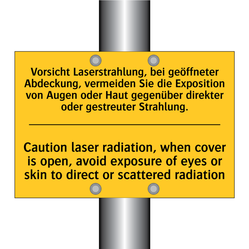 Vorsicht Laserstrahlung, bei geöffneter /.../ - Caution laser radiation, when /.../