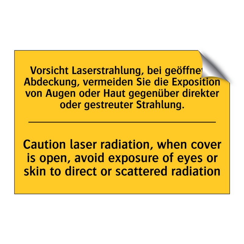 Vorsicht Laserstrahlung, bei geöffneter /.../ - Caution laser radiation, when /.../