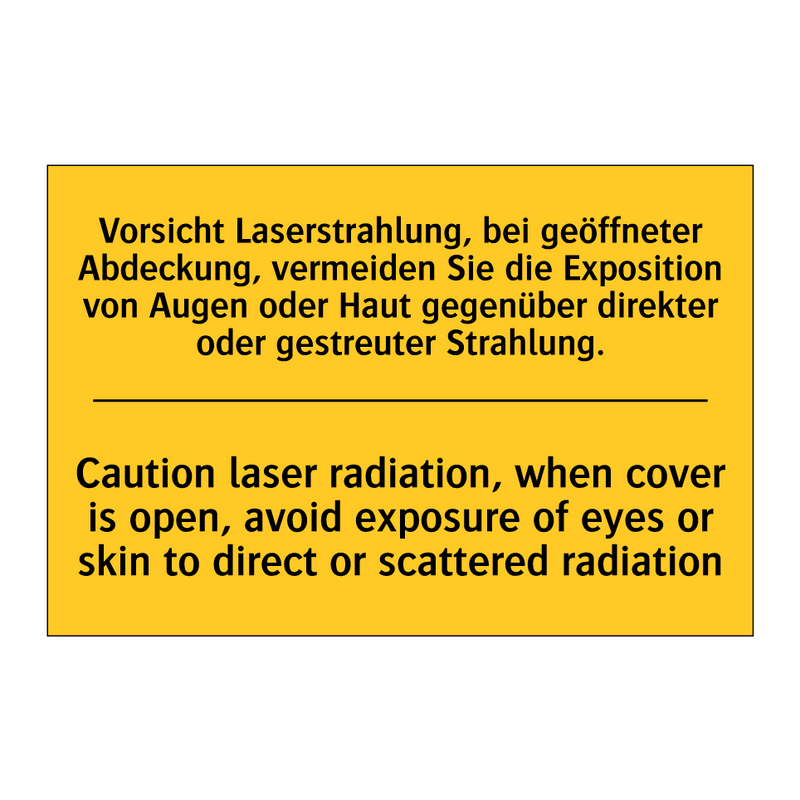 Vorsicht Laserstrahlung, bei geöffneter /.../ - Caution laser radiation, when /.../