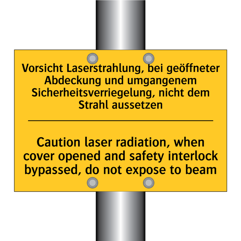 Vorsicht Laserstrahlung, bei geöffneter /.../ - Caution laser radiation, when /.../