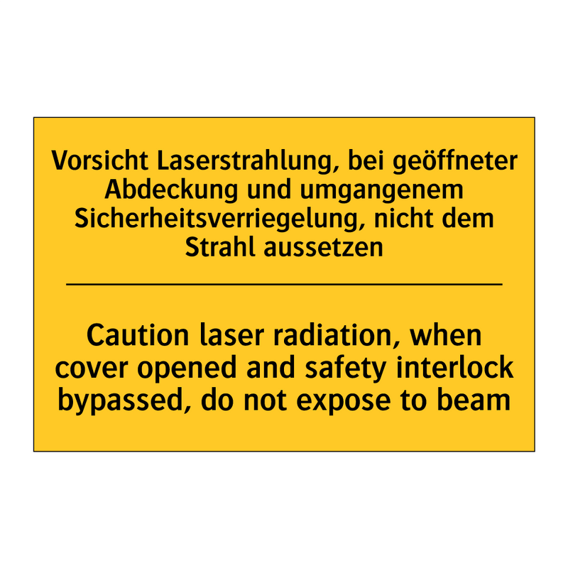 Vorsicht Laserstrahlung, bei geöffneter /.../ - Caution laser radiation, when /.../