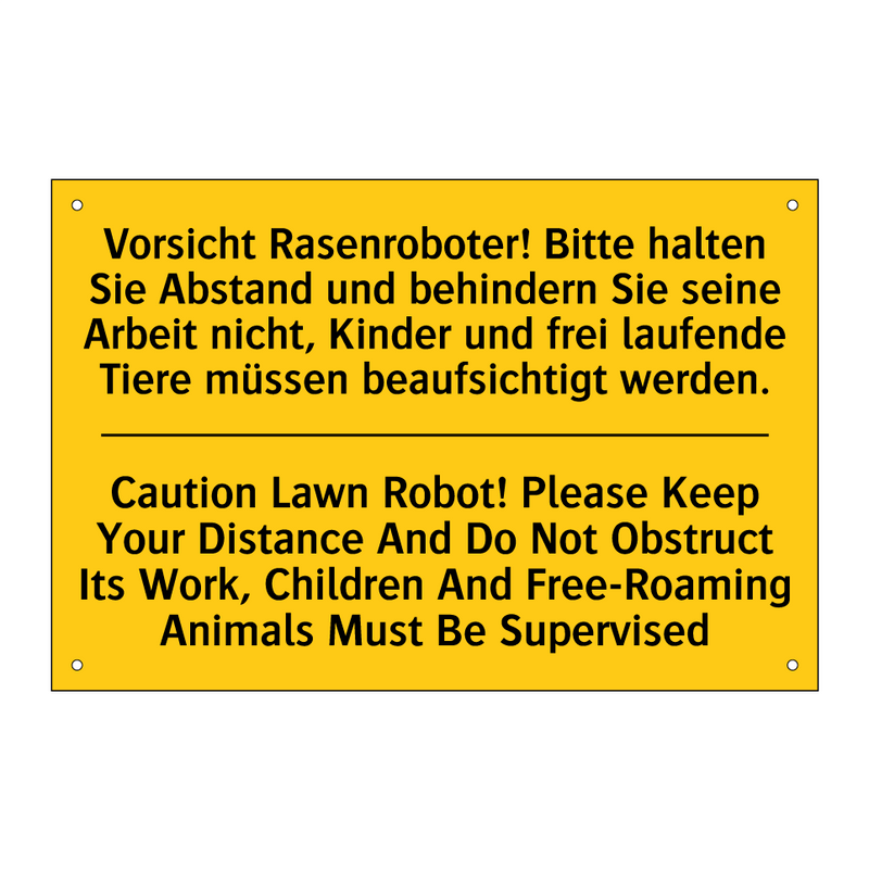 Vorsicht Rasenroboter! Bitte halten /.../ - Caution Lawn Robot! Please Keep /.../