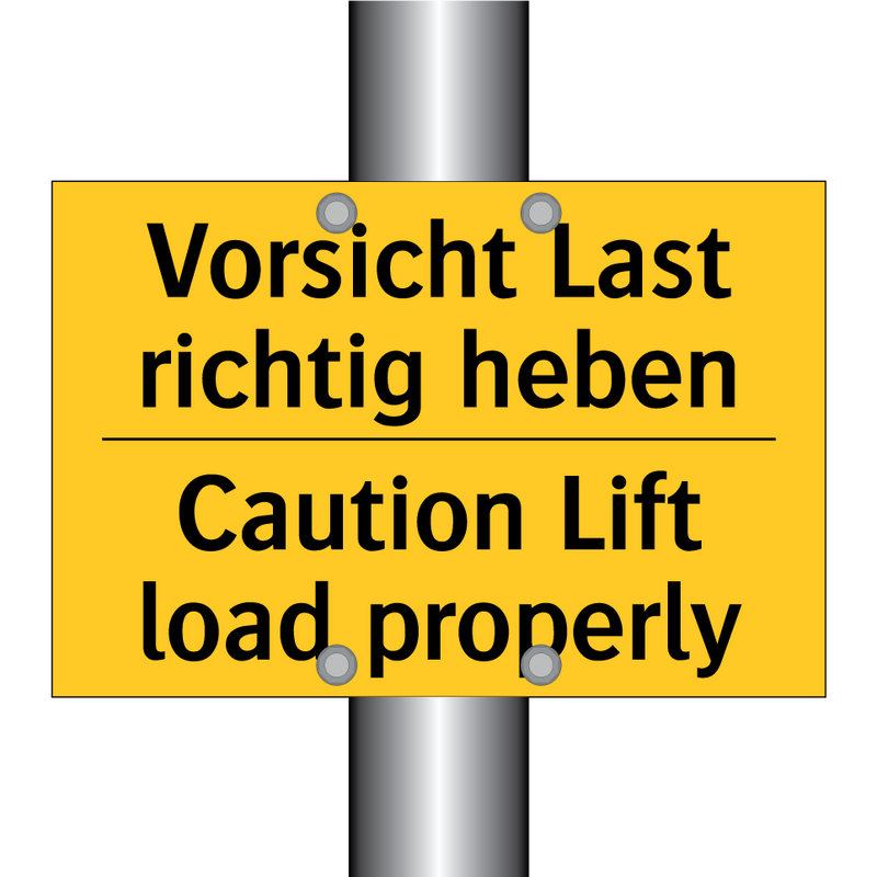 Vorsicht Last richtig heben - Caution Lift load properly