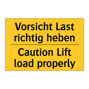 Vorsicht Last richtig heben - Caution Lift load properly