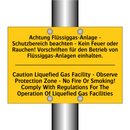 Achtung Flüssiggas-Anlage - Schutzbereich /.../ - Caution Liquefied Gas Facility /.../