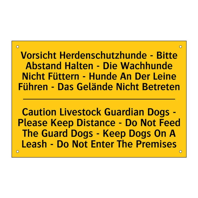 Vorsicht Herdenschutzhunde - Bitte /.../ - Caution Livestock Guardian Dogs /.../