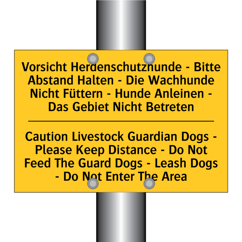 Vorsicht Herdenschutzhunde - Bitte /.../ - Caution Livestock Guardian Dogs /.../